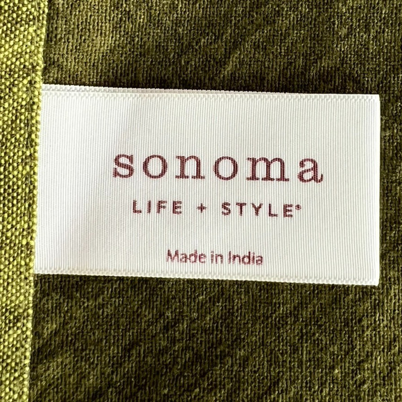 Sonoma Life+Style Solid Cotton Napkins Set Of 4 Olive Green Color - Picture 5 of 7